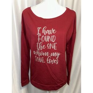 Next Level Womens Size M Sweat Shirt Long Sleeve Pullover Lightweight Love